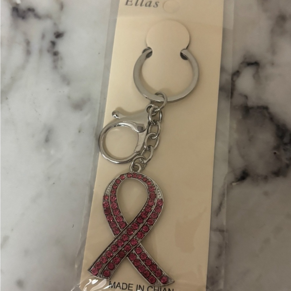 Ella Silver and Pink Ribbon Key Holder